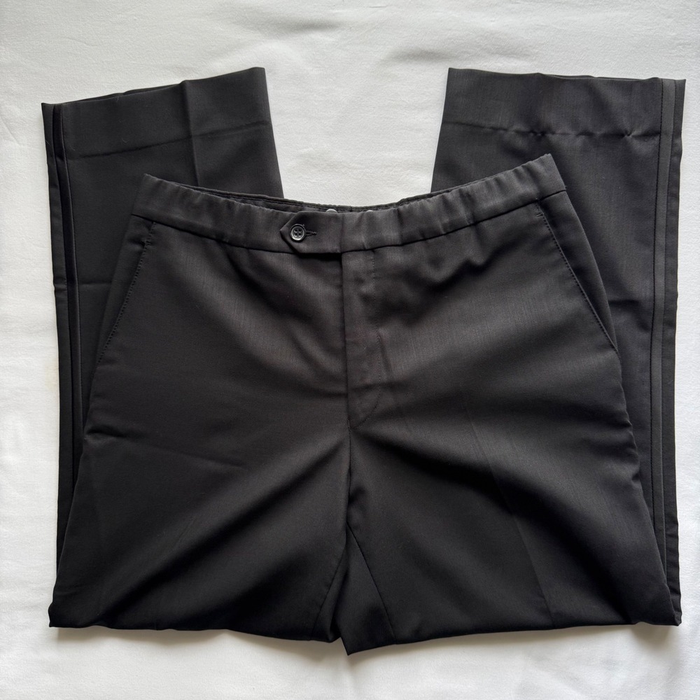 S. Cohen Montreal Performa Stretch Tuxedo Pants Black 34x28 Satin Stripe Mens